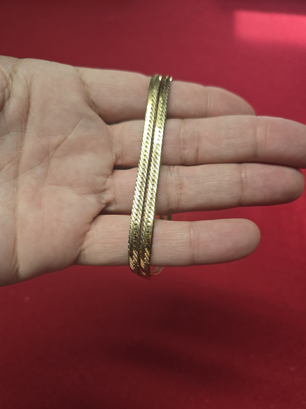 Gold-Tone Textured Women's Chain,  24 Inches